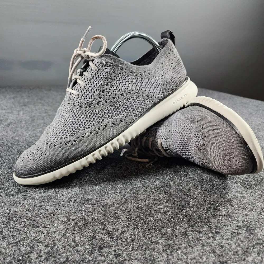Cole Haan Zerogrand Stitchlite Oxford Casual Mens 9.5 Gray Knit Wingtip C27565